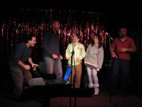 Rob Reese, Dave McKeel, Shane Breaux, Elizabeth Kennedy, Jason Evans <br />Git Some Variety Show <br />Photo by Jenn Burland